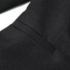 Black Patchwork Pin Decoration Slim Fit Rock Style Blazer for Women - Styeenigma