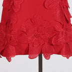 3D Floral Mini Dress Sleeveless Square Neck Cocktail Dress for Women