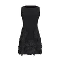 3D Floral Mini Dress Sleeveless Square Neck Cocktail Dress for Women