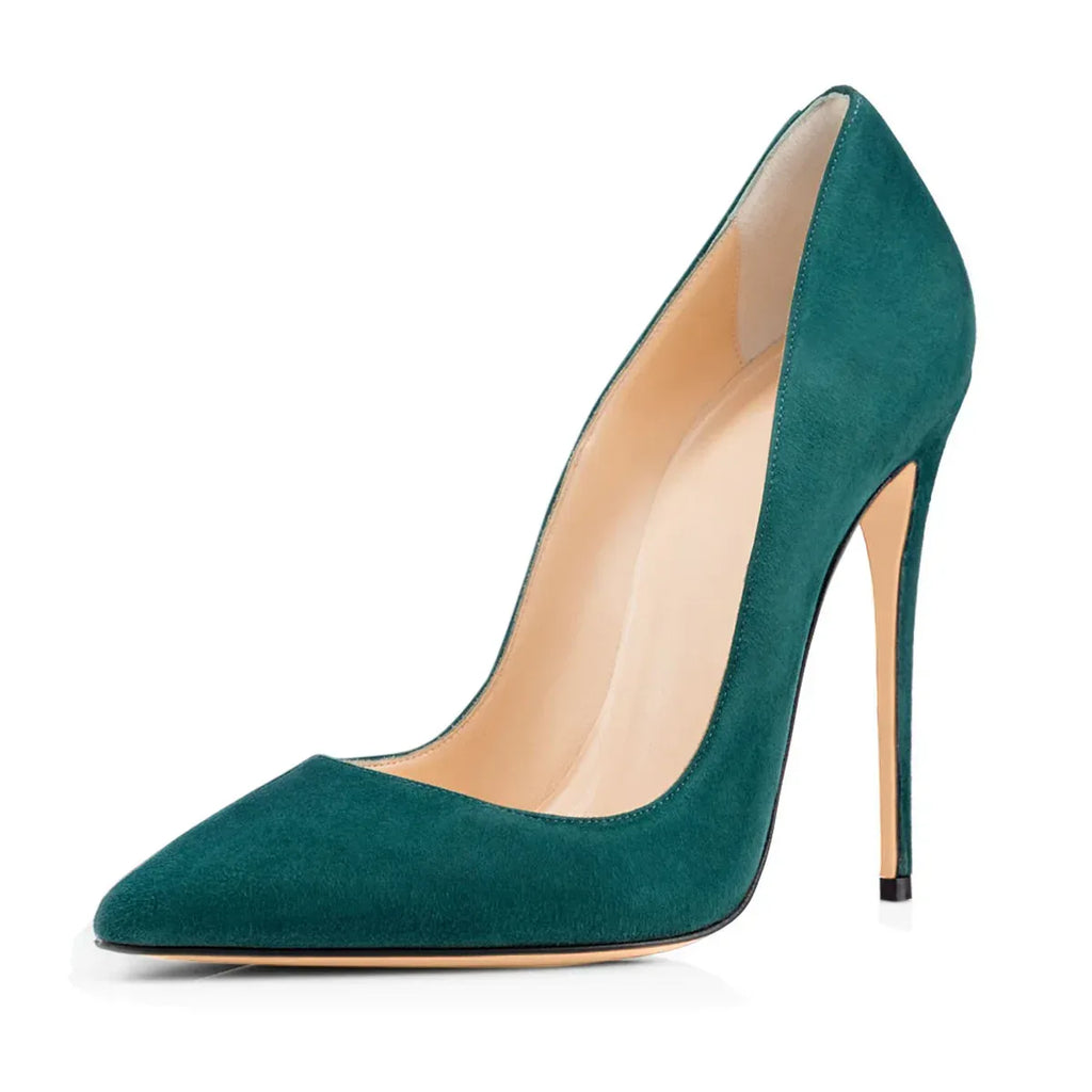 Women's Suede High Heel Stiletto Pointed Toe Fashion Shoes - Styeenigma