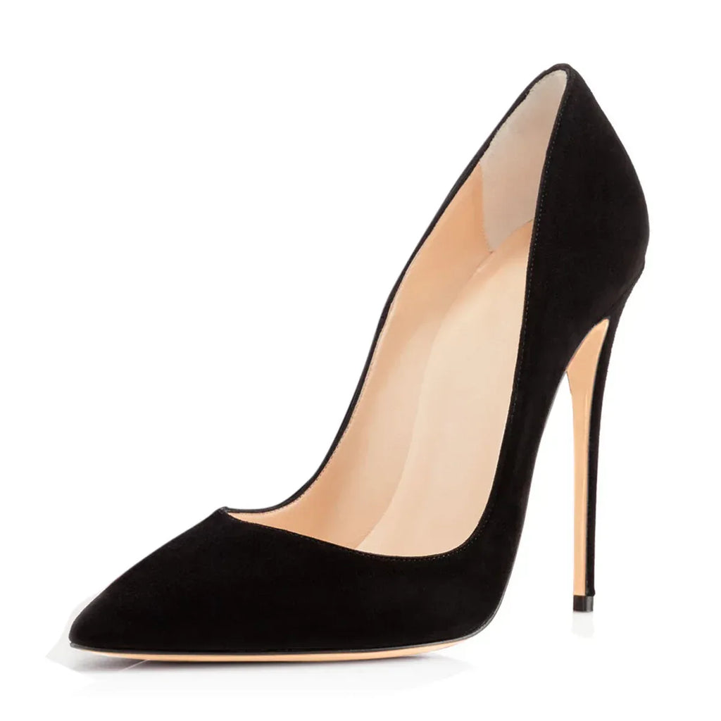 Women's Suede High Heel Stiletto Pointed Toe Fashion Shoes - Styeenigma