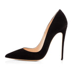 Women's Suede High Heel Stiletto Pointed Toe Fashion Shoes - Styeenigma