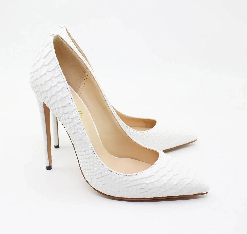 Women's Snake Print Pointed Toe High Heels – Fashion Stiletto - Styeenigma