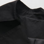Black Belted Trench Coat Women | Oversized Lapel Short Trench Jacket - Styeenigma
