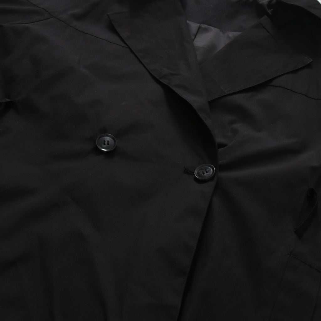 Black Belted Trench Coat Women | Oversized Lapel Short Trench Jacket - Styeenigma