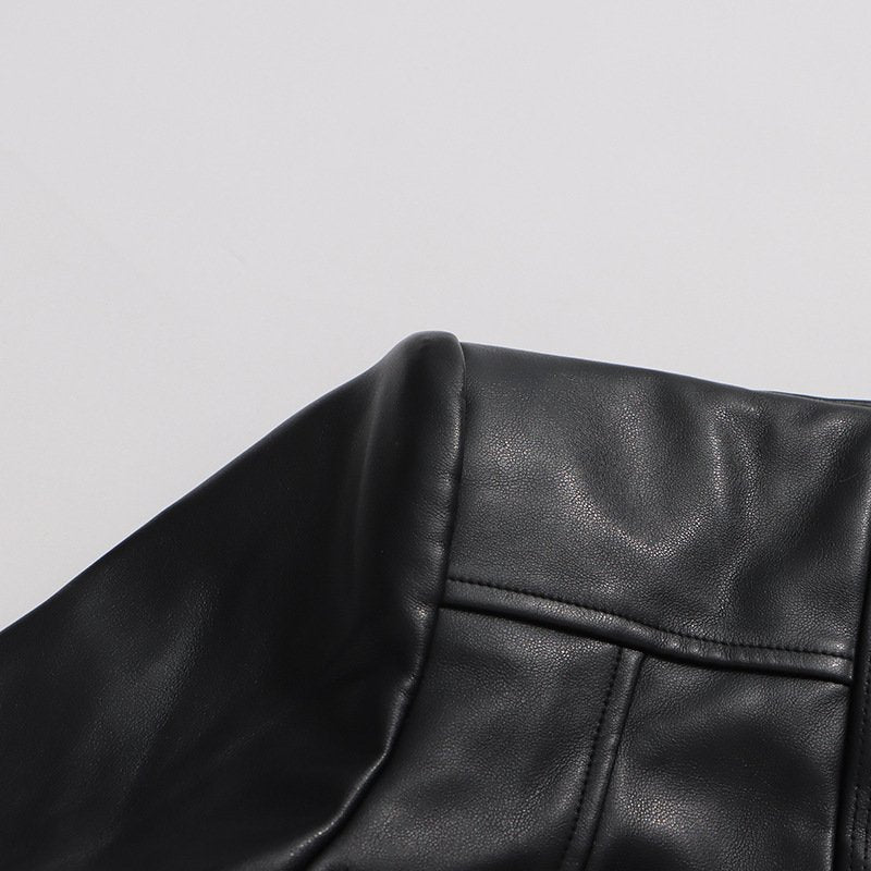 Black Belted Blazer Jacket | Structured V-Neck Utility Jacket with Gold Buckle - Styeenigma