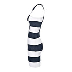 Black and White Striped Bodycon Dress - Women Sleeveless Crew Neck Summer Party Dress