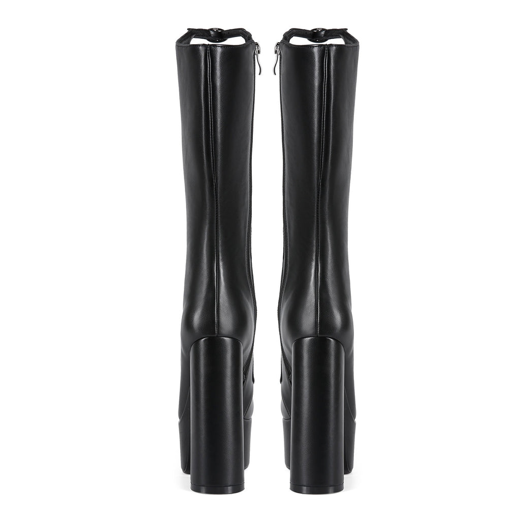Women's Gothic Knee High Boots - Extreme Platform Chunky Heel Boots with Buckle Straps, Y2K Punk Lolita Over The Knee Long Boots - Styeenigma