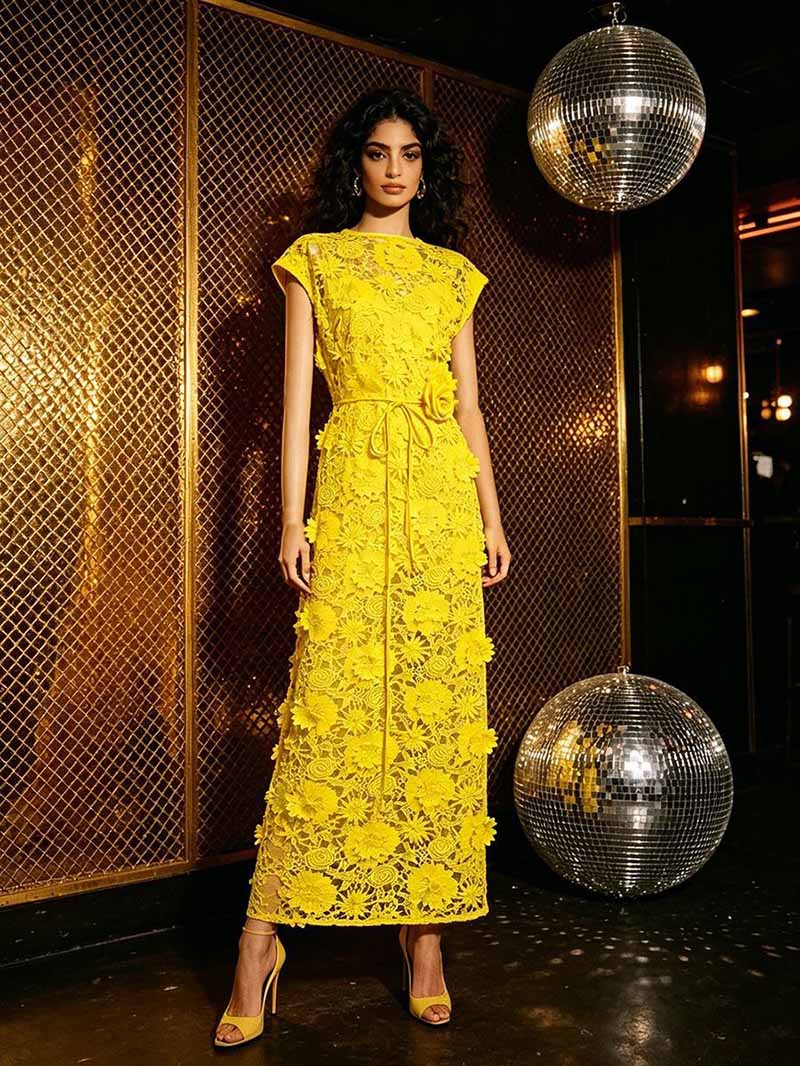 Cap Sleeve Lace Maxi Dress | Elegant Evening Gown | Formal Party Dress for Women