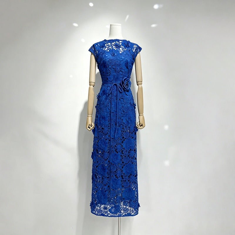 Cap Sleeve Lace Maxi Dress | Elegant Evening Gown | Formal Party Dress for Women - Styeenigma