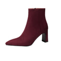 Chic Suede Zip Up Booties for Women | High Heel Ankle Boots