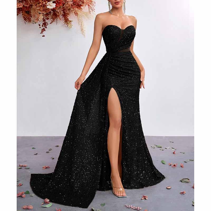 Corset Sequin Prom Dress | Sweetheart Split Formal Gown - Styeenigma