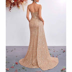 Corset Sequin Prom Dress | Sweetheart Split Formal Gown - Styeenigma