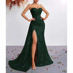 Corset Sequin Prom Dress | Sweetheart Split Formal Gown - Styeenigma
