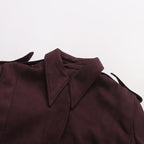 Cropped Trench Jacket Women's Belted Cape Sleeve