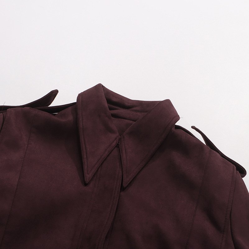 Cropped Trench Jacket Women's Belted Cape Sleeve