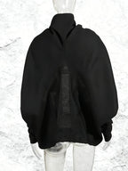 Funnel Neck Zip Jacket Women | Gold Hardware Drawstring Waist Utility Coat