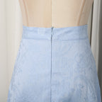 Elegant Formal Dress Set - Floral Embroidery Peplum Top Maxi Skirt