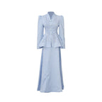 Elegant mother of the bride dress in light blue lace