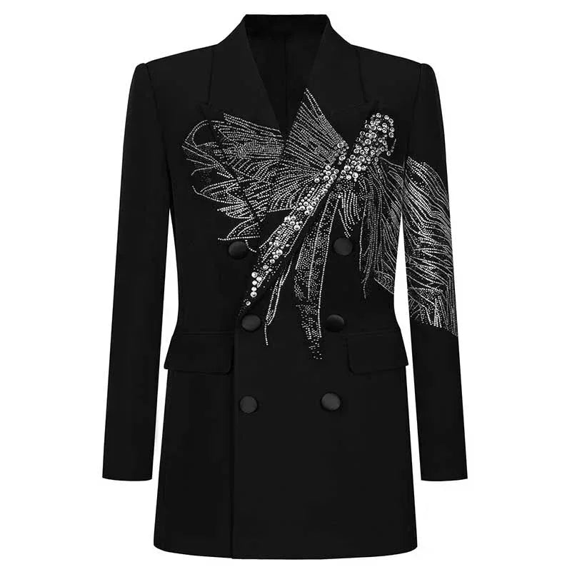 Blazer Coat for Women | Mid-Length in Classic Black & White - Styeenigma
