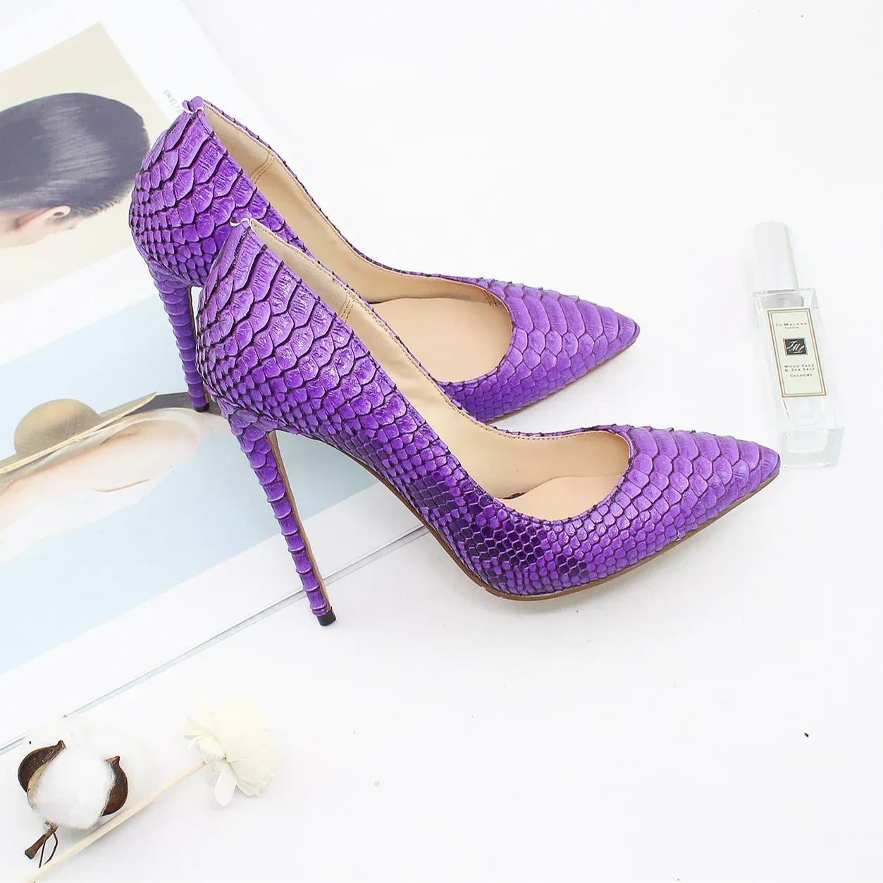 Women's Snake Print Pointed Toe High Heels – Fashion Stiletto - Styeenigma