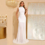 Diamond High Neck Bandage & Tulle Evening Gown Mermaid Formal Events - Styeenigma