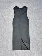 Women's Strapless Midi Dress with Crystal Stud Detailing | Evening Party Dress