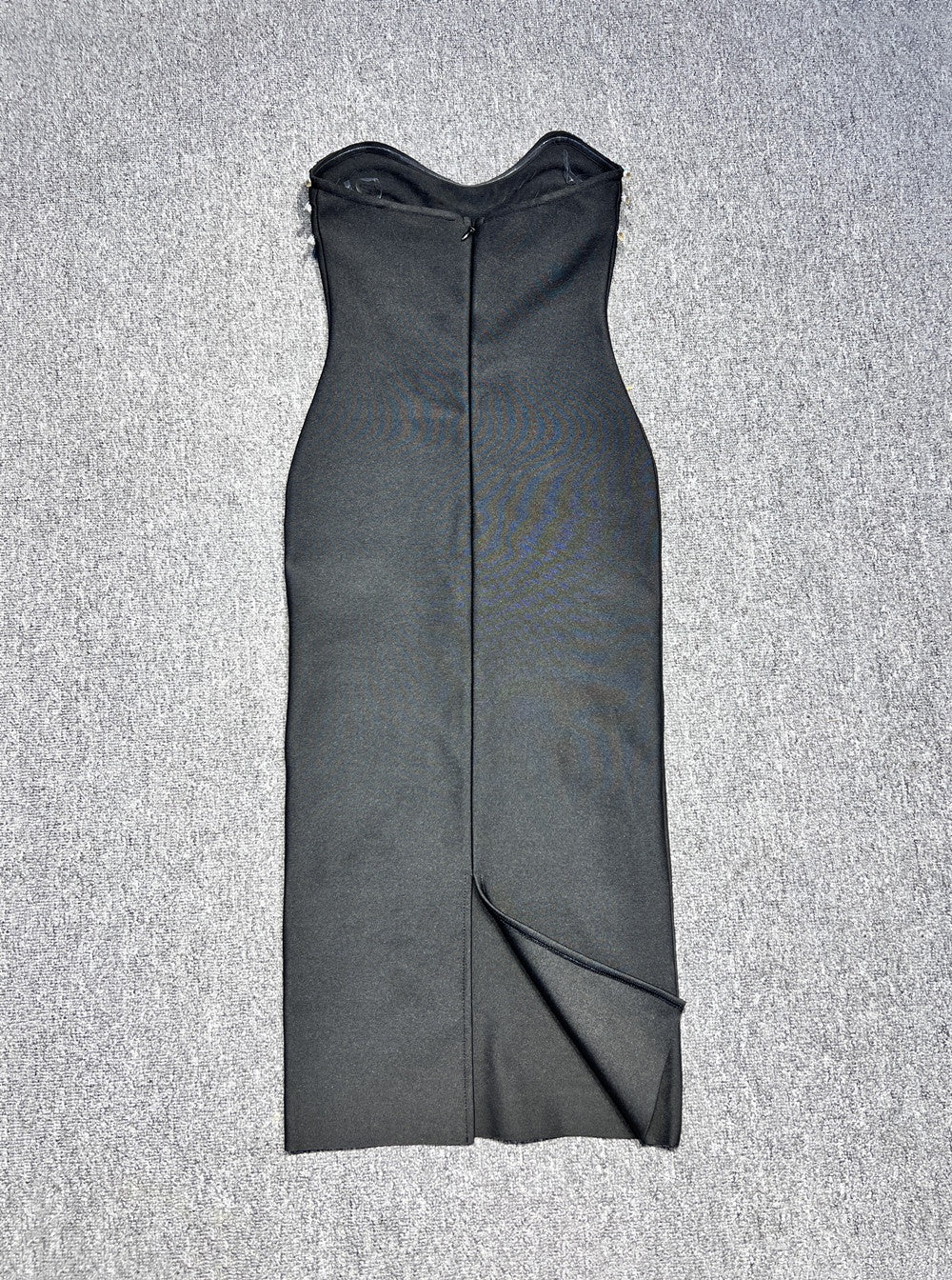 Women's Strapless Midi Dress with Crystal Stud Detailing | Evening Party Dress