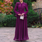 Elegant Two-Piece Set – 3D Embroidered Jacket & High-Waist Pleated Skirt - Styeenigma