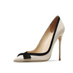 Women's Plus Size Stiletto High Heels – Pointed Toe Cross Strap Design (Apricot) - Styeenigma
