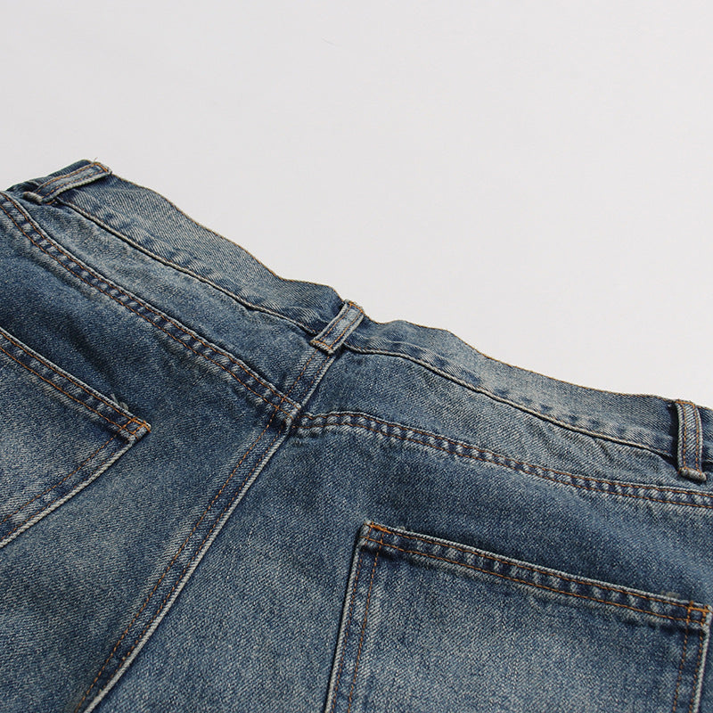 Vintage Wide-Leg Jeans for Women – Retro Loose Fit, Blue Denim Pants