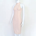 High Neck Bodycon Midi Dress – Sleeveless Perfect  for Cocktail, Date & Evening Wear