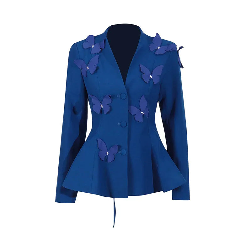 Elegant Two-Piece Set – 3D Embroidered Jacket & High-Waist Pleated Skirt - Styeenigma