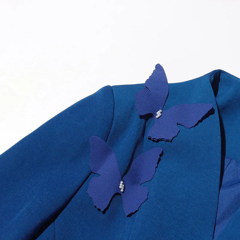 Elegant Two-Piece Set – 3D Embroidered Jacket & High-Waist Pleated Skirt - Styeenigma