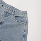 Street Style Floral Patchwork High Waist Straight Denim Jeans - Styeenigma