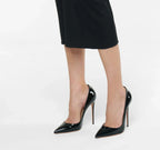 Women’s Pointed Toe High Heels – Patent Leather Wedding & Evening Shoes - Styeenigma