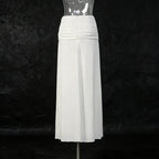 Minimalist Sexy Women’s Two-Piece Set – Off-Shoulder Long Sleeve Crop Top & Pleated Skirt - Styeenigma
