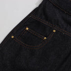 High Waist Rivet Button Straight Wide-Leg Denim Jeans Pants for Women - Styeenigma