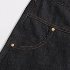 High Waist Single-Row Gold Button Denim A-Line Mini Skirt for Women - Styeenigma