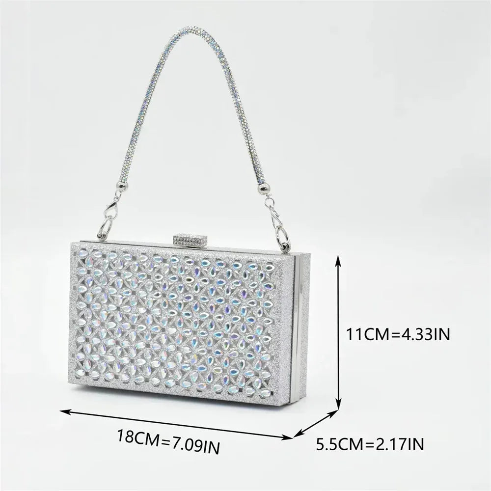 Pointed Toe Sequin Slip-On Stiletto Shoes & Matching Bag Set - Styeenigma