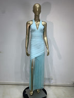 V-Neck Sleeveless Fringe Midi Dress | Beach Vacation Cover-Up & Summer Party Dress