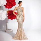 Sequined Halter Off-Shoulder Bodycon Evening Dress – Elegant Party & Birthday Gown - Styeenigma
