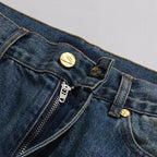 Vintage Wide-Leg Jeans for Women – Retro Loose Fit, Blue Denim Pants