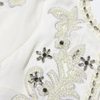 Embroidered Two-Piece Set – Rhinestone Detailing Sleeveless Dress & Jacket - Styeenigma