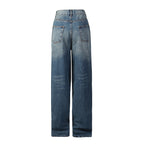 Vintage Wide-Leg Jeans for Women – Retro Loose Fit, Blue Denim Pants