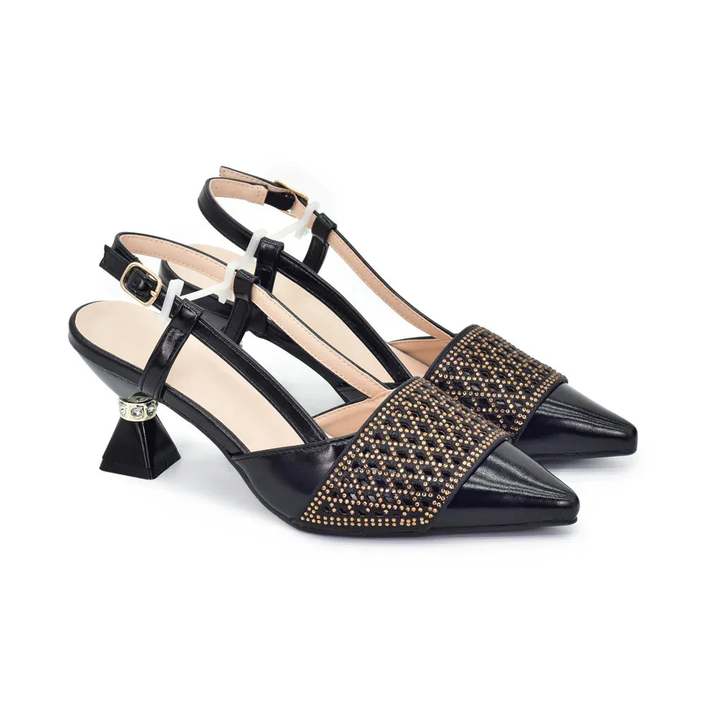 Pointed Toe Rhinestone Stiletto Sandals & Bag Bridal Set - Styeenigma