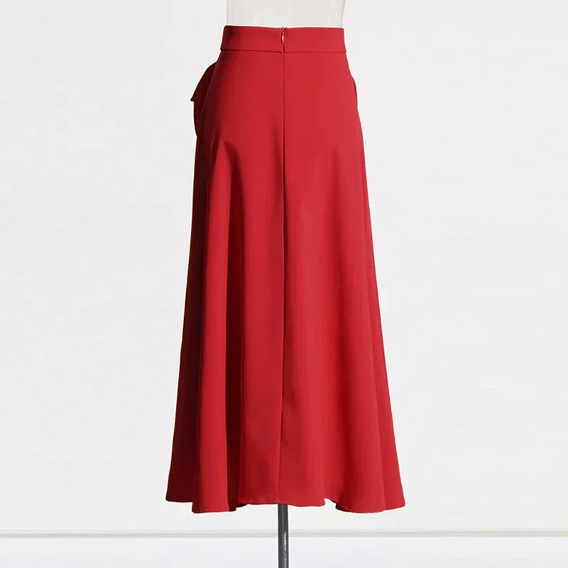 Vintage Palace Style 3D Rose A-Line Midi Skirt for Women - Styeenigma