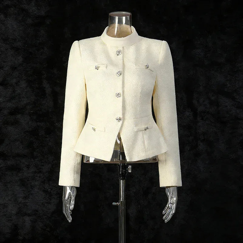 Women’s Two-Piece Set – Stand Collar Short Top & Midi Skirt - Styeenigma