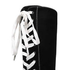 Women’s Black White Knee High Platform Stiletto Sneaker Boots Lace Up High Heel Boots