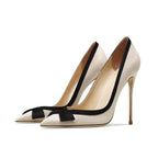 Women's Plus Size Stiletto High Heels – Pointed Toe Cross Strap Design (Apricot) - Styeenigma